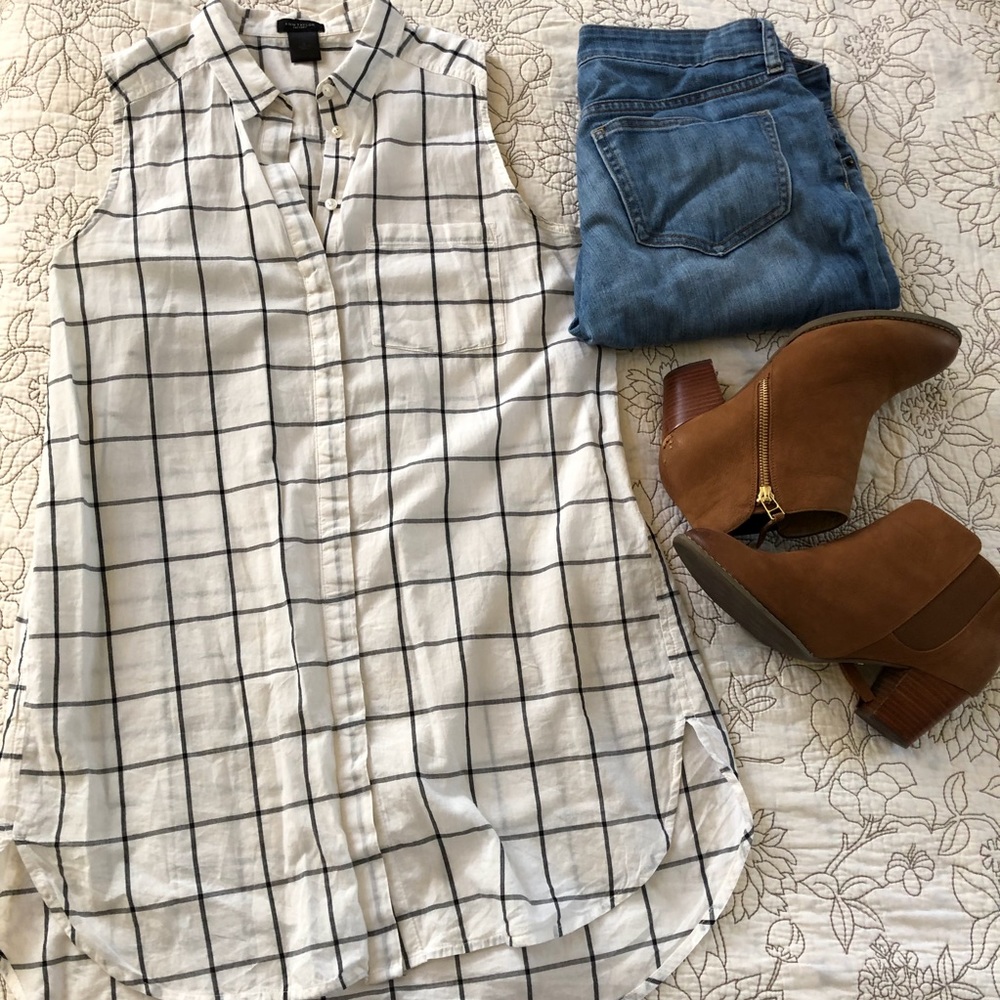 Ann Taylor Factory Window Pane Tunic - S